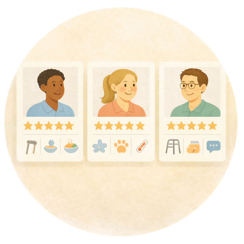 3 - We will match you with trained, skilled, fully-vetted carers